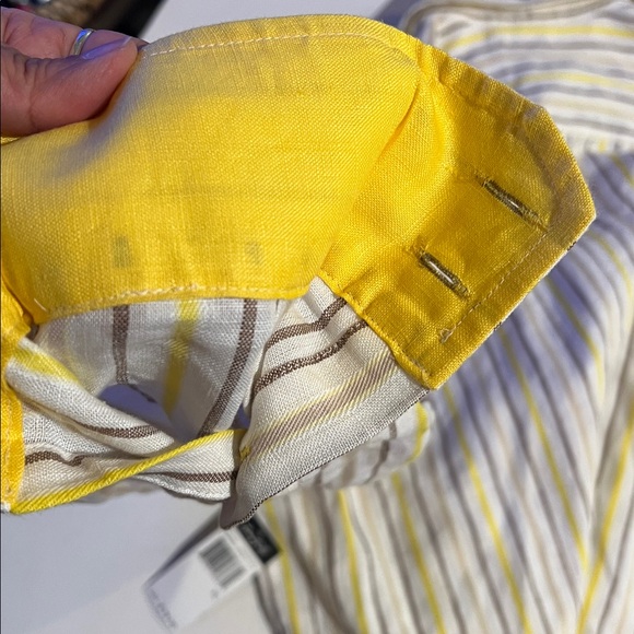 Sean John stripped linen button up shirt size XL - Picture 9 of 11